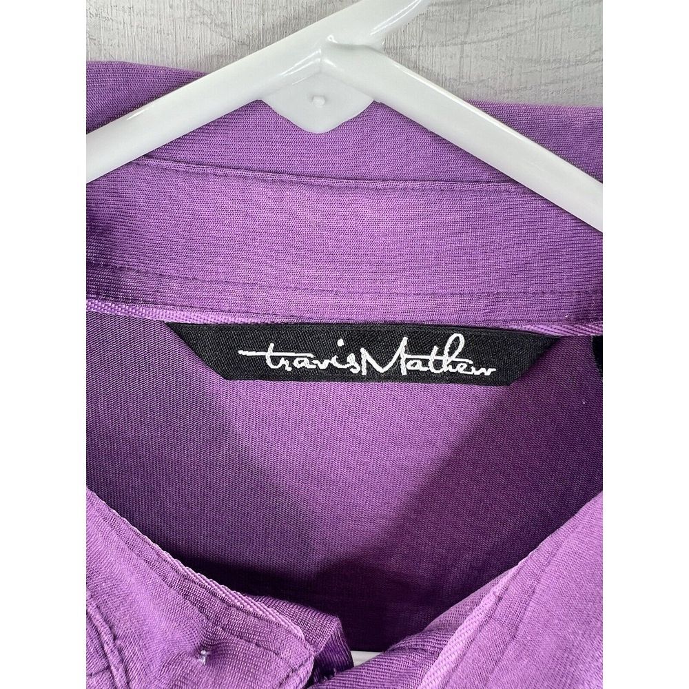 Travis Mathew Performance Pima Cotton Golf Polo Shirt Soft Purple Mens Small - Picture 5 of 12